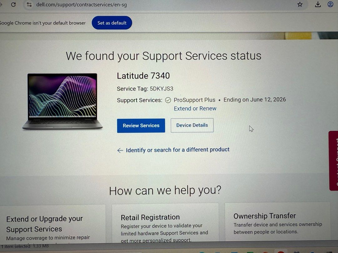 Dell Latitude 7340 - 13th Gen (Category: Laptops & Notebooks) located in Singapore. Submitted by mike00125 (Listing ID 1379272853, Image 3). Description: Dell Latitude 7340 laptop in excellent condition. Comes with ProSupport Plus until June 12, 2026. No scratches & dents at all. Like.a new . Support Smart charging. Core i7 13th gen/ 16GB / 512 ssd nvme. 850$ Fix..