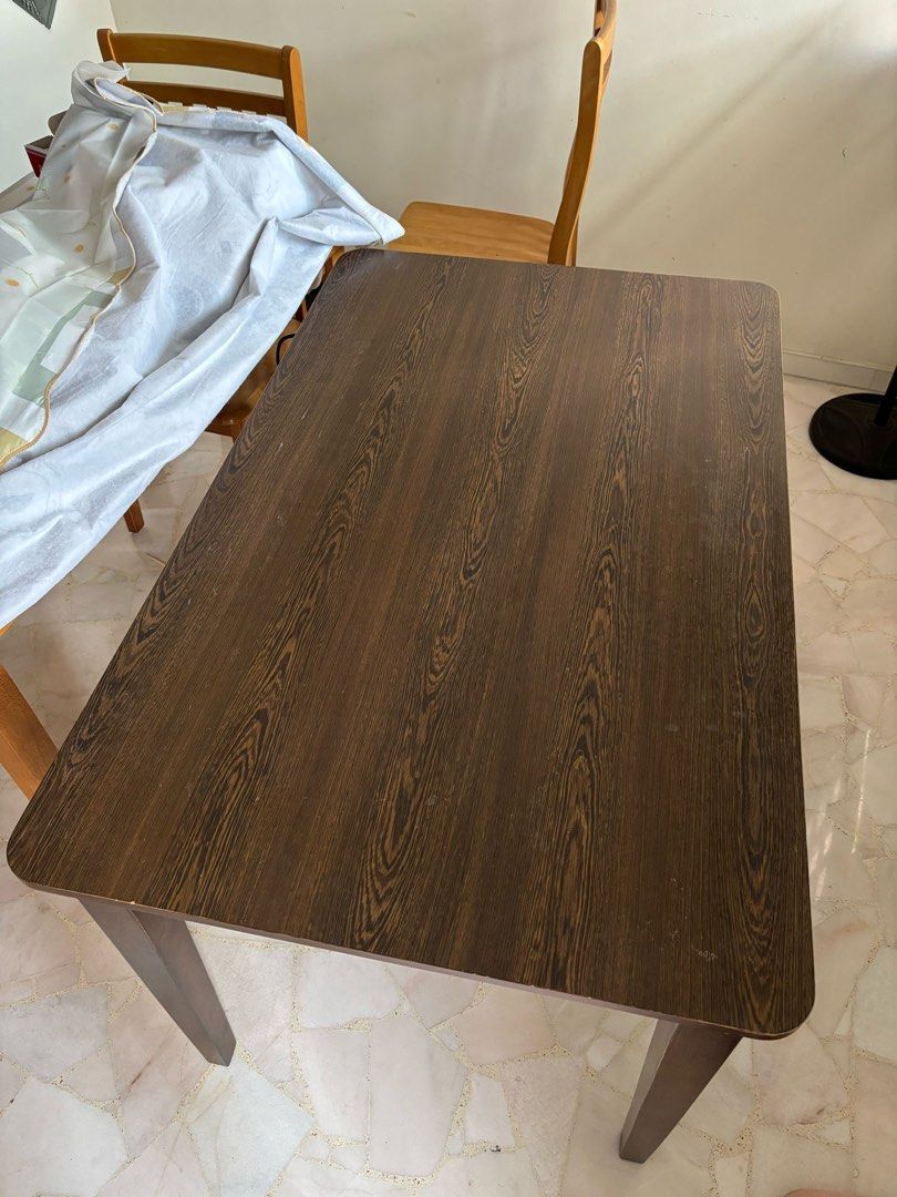 Dining Table (Category: Tables & Sets) located in Singapore. Submitted by cngcheng (Listing ID 1379143533, Image 2). Description: Dining Table only L120 x W75 x H74 Stable and firm. A few scratches as seen in photo, still in good condition *Includes delivery .