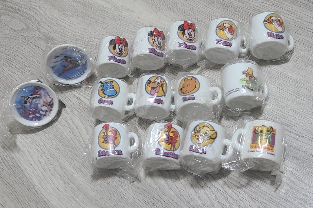 Disney Miniature Mugs and Plates - New (Category: Vintage Collectibles) located in Singapore. Submitted by snaux (Listing ID 1379308326, Image 1). Description: WTS Disney miniature mug and plates 𐙚$2.50 each! 𐙚BNIF 𐙚 pic 4-7 mug's back is the same as the image in pic 8! 𐙚the plates comes with a stand~ Mug : -Minnie ×3 -Tigger ×2 -Sebastian ×2 - Genie ×1 -Pluto ×1 -Simba ×1 -Pooh ×1 -Pooh & piglet ×1 -Simba & lion King ×1 Plate : -Pinocchio ×1