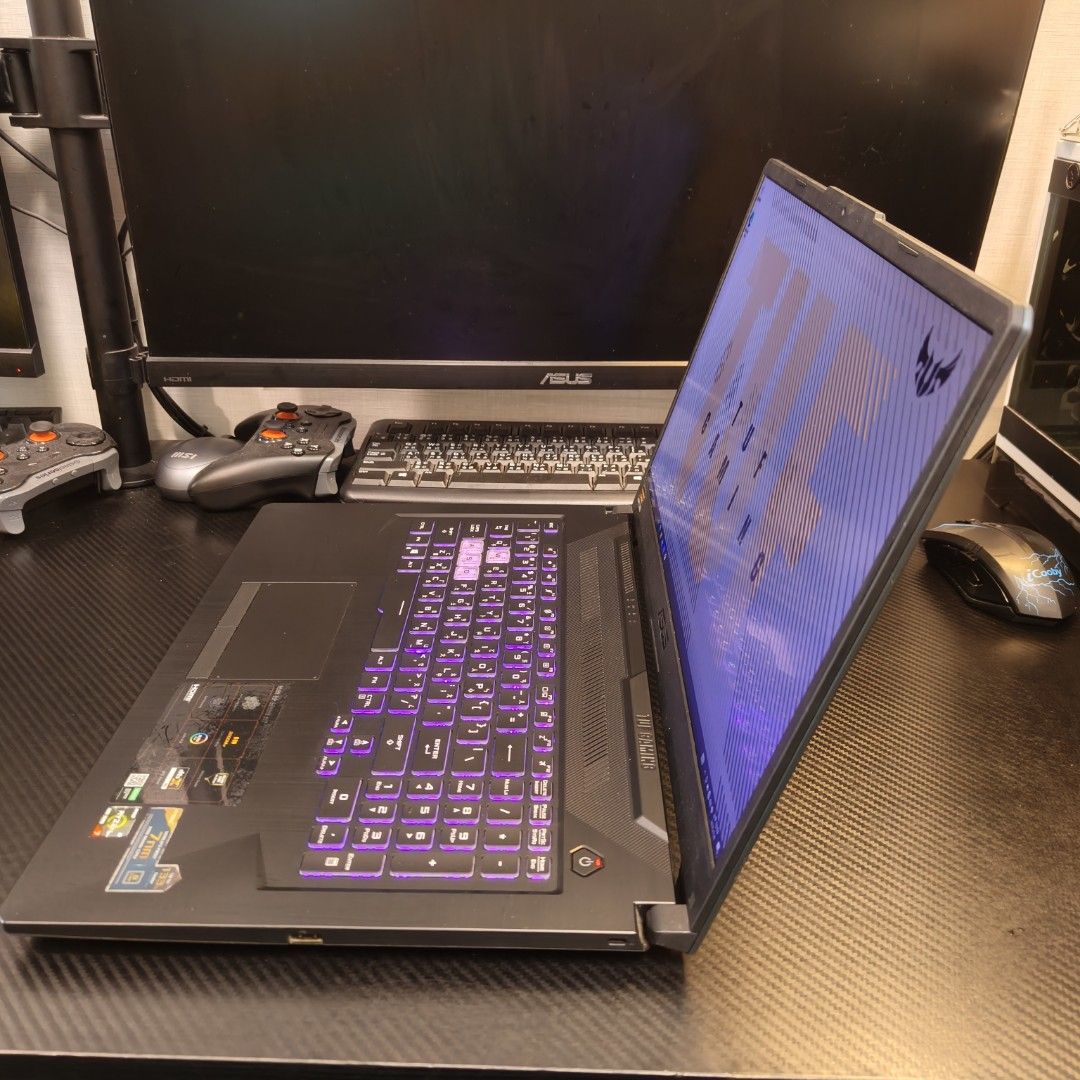 由 pc_bank (刊登 ID 1379137701，圖片 2) 提交，位於 高雄市 (Kaohsiung) 的 ASUS TUF Gaming A17 FA706II 17吋 電競筆電(R7-4800H/GTX1650Ti/16GB/512GB)灰色 (類別：桌上電腦或筆記型電腦)，說明：外觀約八成新 功能正常 含原廠變壓器 高雄可以面交。