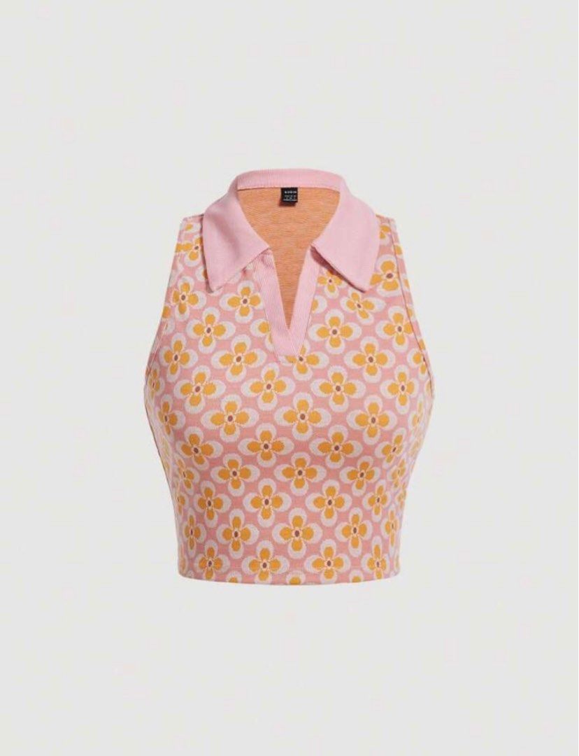 Floral Pink Tank Top (Category: Sleeveless) located in Bulacan. Submitted by katrinaco16 (Listing ID 1379265215, Image 1). Description: .