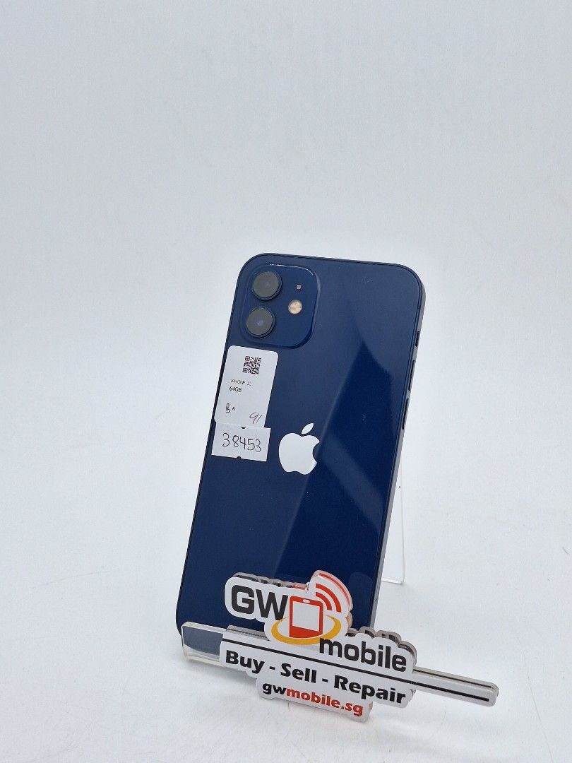 iPhone 12 Blue 64GB (Category: iPhone 12 Series) located in Singapore. Submitted by gwmobile.sg (Listing ID 1379202136, Image 1). Description: .