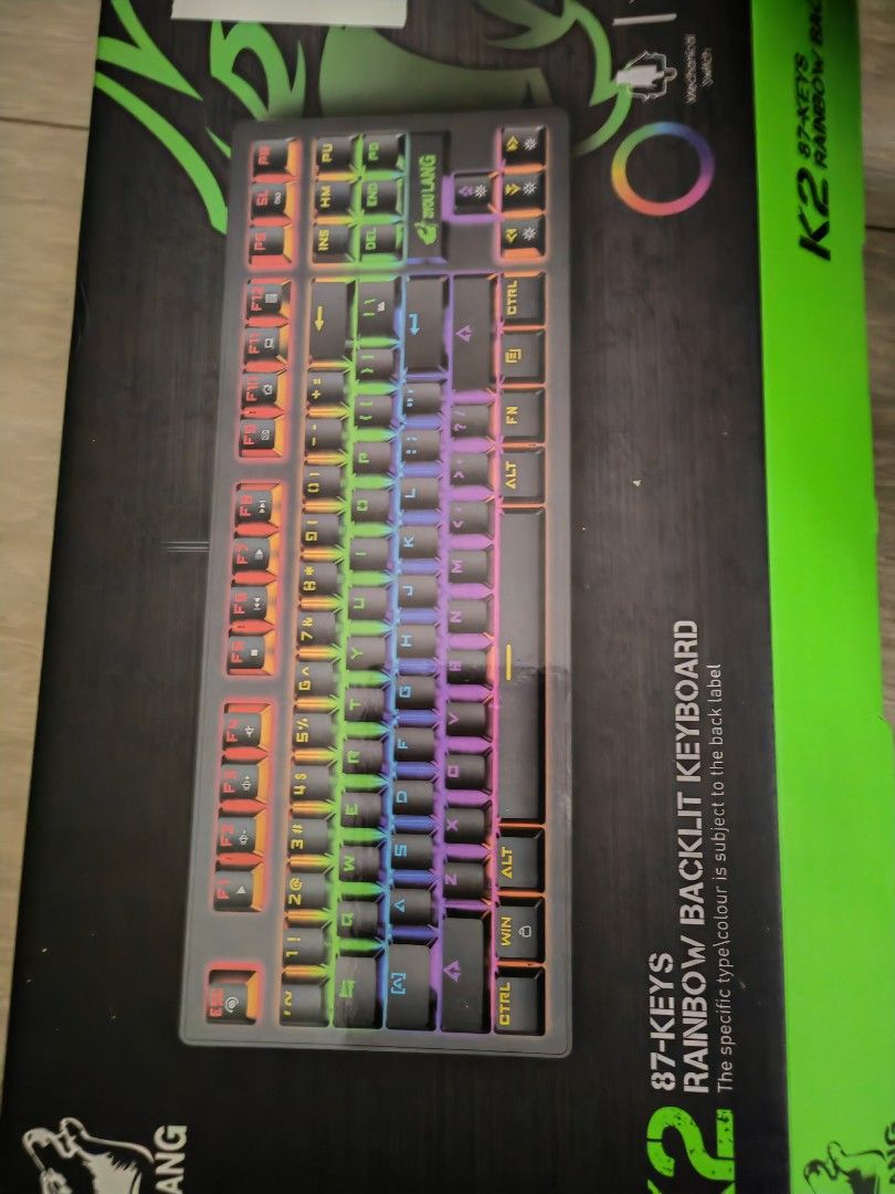 K2 87-Key Rainbow Backlit Mechanical Keyboard63221279597955111