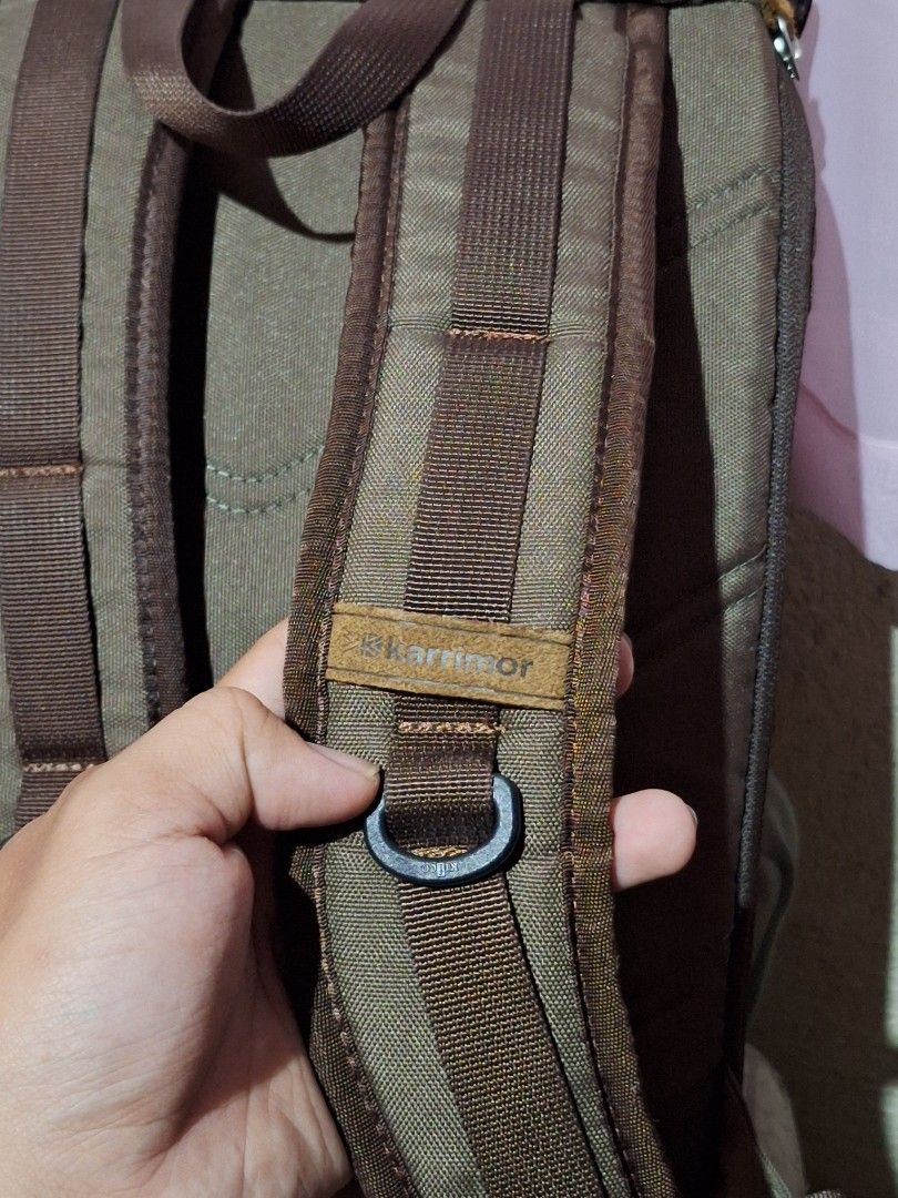 Karrimor Rucksack Backpack (Category: Backpacks) located in Kidapawan. Submitted by mikazzled (Listing ID 1379274260, Image 3). Description: Karrimor Rucksack Backpack No Issue‼️🔥 In Very Good Condition Color: 9.5/10 (Forest brown/Taupe Colors) Size: L-16in / W-12in • YKK Zippers 🔥 • With Rain Cover (Original)🔥 • Best for Hiking/Camping🔥 • Side slip zippers for easy access inside🔥 • Comfortable Shoulder padding for Anti-Fatigue🔥 • Brand Ori