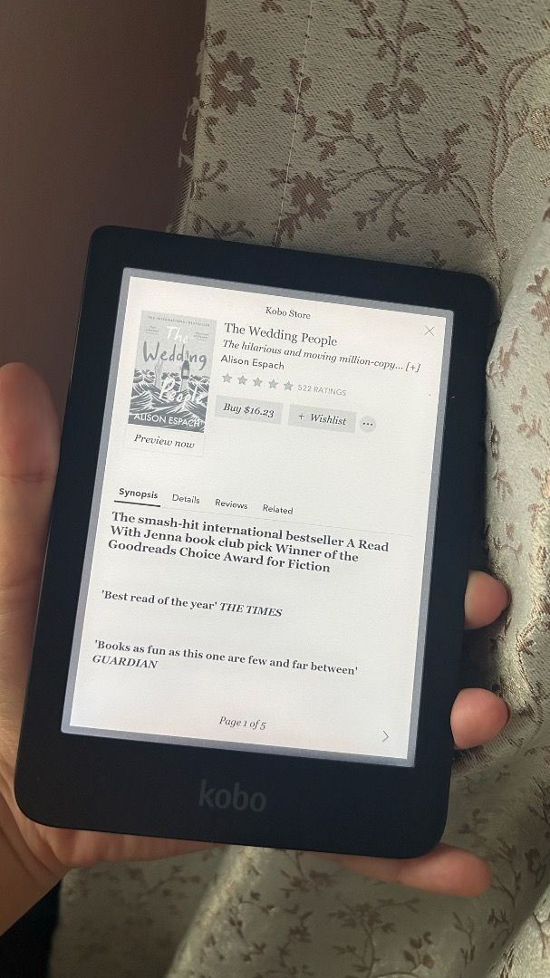Kobo Clara HD 6” 8GB (Category: E-Readers) located in Singapore. Submitted by rychea (Listing ID 1378433237, Image 2). Description: FREE REGISTERED MAILING Preloved Kobo Clara HD in working condition. Perfect for reading on the go. The screen is clear and easy to read. You can carry up to 6,000 eBooks wherever you go with 8 GB of storage. Will throw in a free screen protector. Great for book lovers! Will do a factory reset before mailing out..