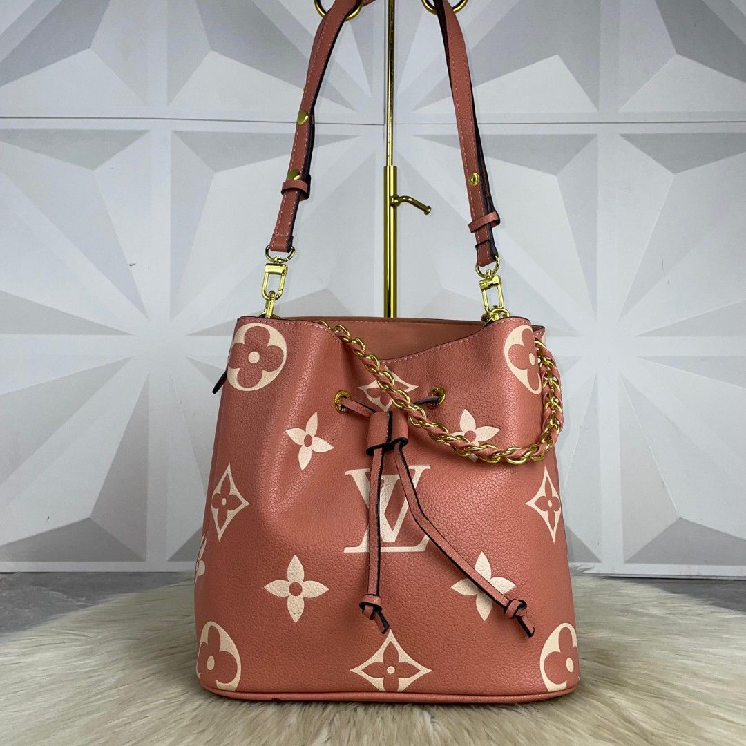 Louis Vuitton LV NeoNoe Monogram Empreinte Leather Bucket Serut Sling bag  Pink salem