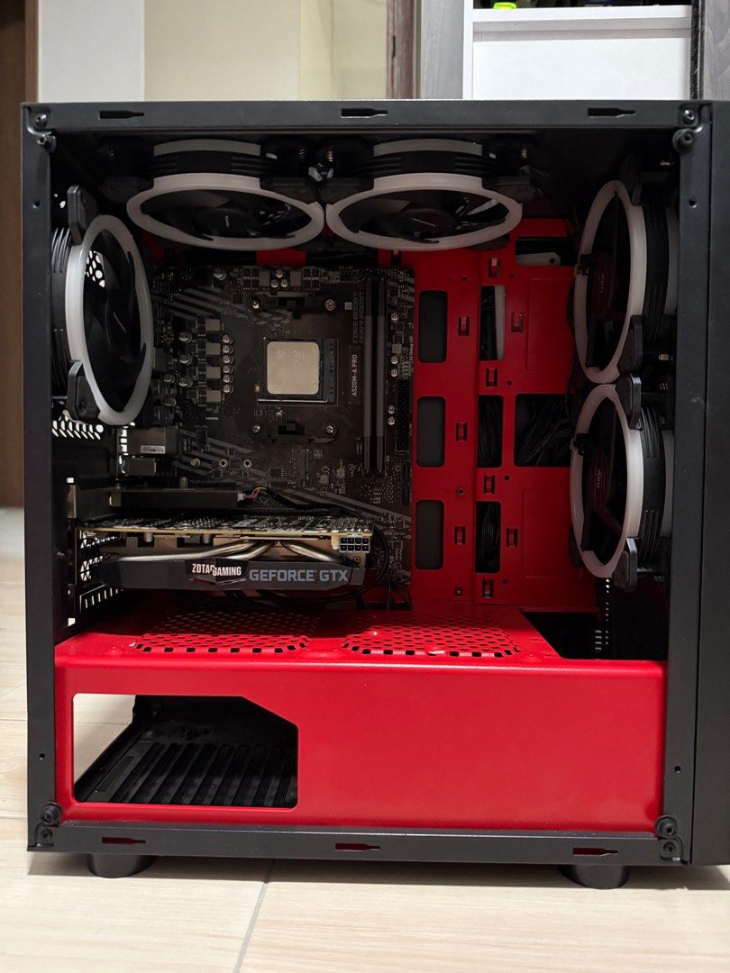 Entry-level Budget custom gaming pc (Category: Desktops) located in Singapore. Submitted by eejohiv (Listing ID 1378521975, Image 1). Description: Hey gamers! Looking for a budget-friendly gaming PC? I’ve got a build that can run games at 1080p on low to mid settings, all for under $500! It’s cable-managed at the back, so you can just plug and play. It’s missing a power supply, storage, and CPU fan & operating system but that gives you the opport