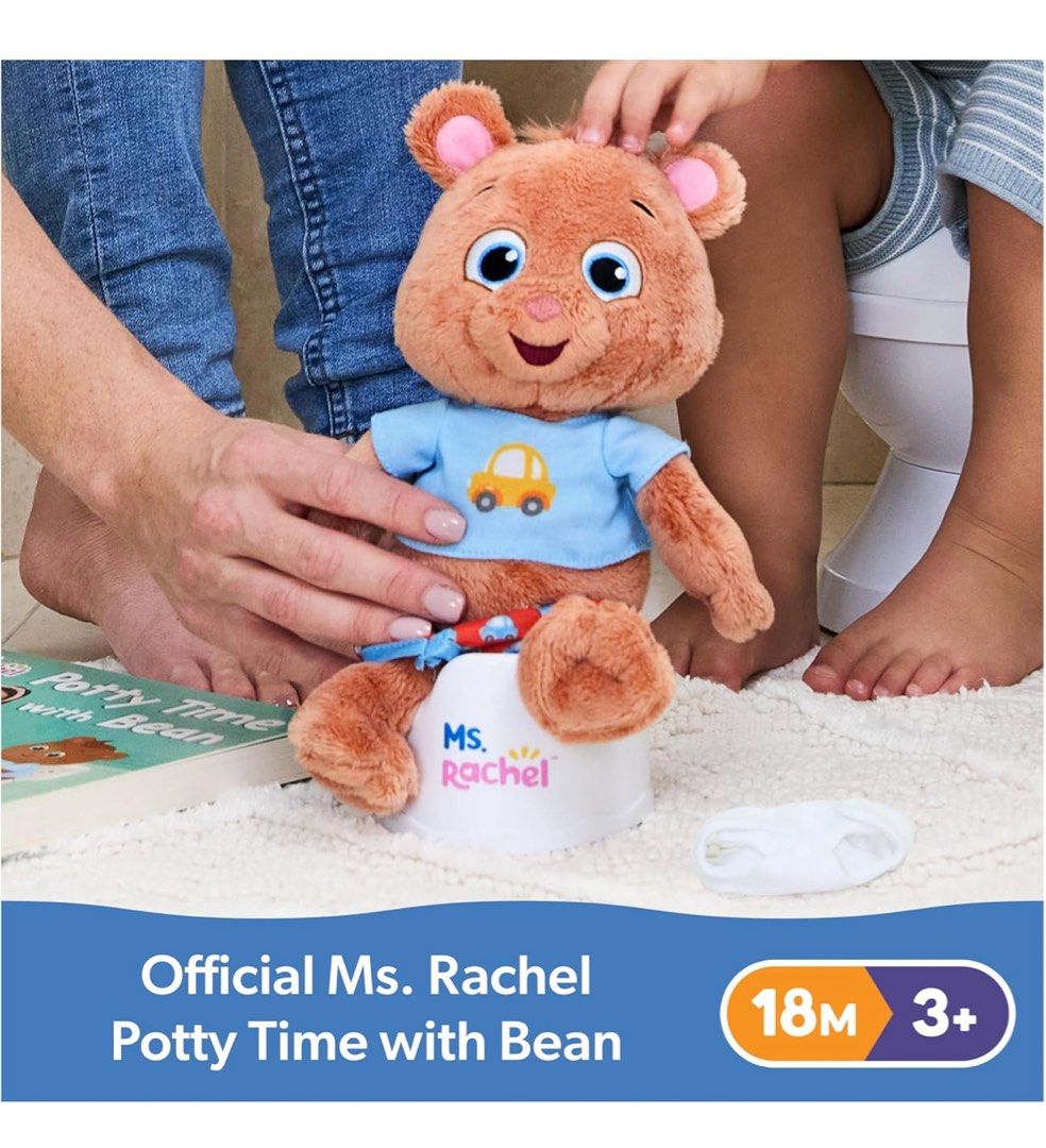 Ms Rachel Potty Time with Bean, 11” Plush Teddy Bear (Category: Plushies & Soft Toys) located in Santa Rosa. Submitted by Miss.MD (Listing ID 1379177853, Image 2). Description: From USA🇺🇸 Pre-order: Takes approx 1-2 weeks to arrive Ms. Rachel Potty Time with Bean, 11” Plush Teddy Bear with Play Toilet & Accessories, Toddler Toys for Girls & Boys for Ages 18 Months to 3+ Includes: 1 Bear Plush, 1 Play Toilet, 1 Diaper, 1 Play Toilet Paper, 3 Fel