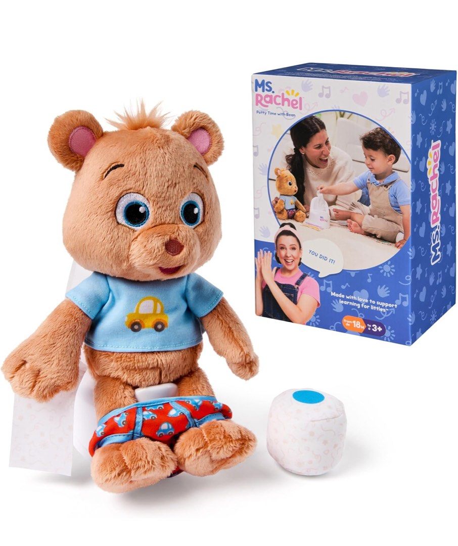 Ms Rachel Potty Time with Bean, 11” Plush Teddy Bear (Category: Plushies & Soft Toys) located in Santa Rosa. Submitted by Miss.MD (Listing ID 1379177853, Image 1). Description: From USA🇺🇸 Pre-order: Takes approx 1-2 weeks to arrive Ms. Rachel Potty Time with Bean, 11” Plush Teddy Bear with Play Toilet & Accessories, Toddler Toys for Girls & Boys for Ages 18 Months to 3+ Includes: 1 Bear Plush, 1 Play Toilet, 1 Diaper, 1 Play Toilet Paper, 3 Fel