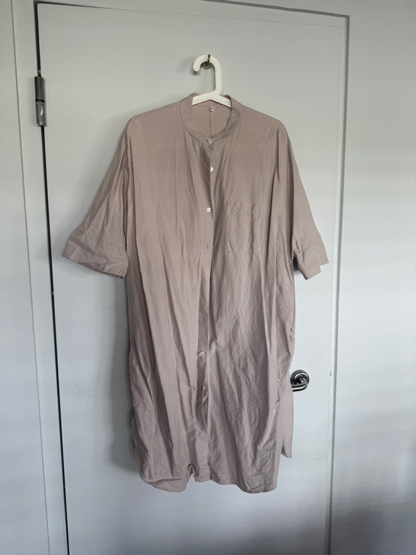 Muji Oversized Shirt Dress - M/L, Women's Fashion, Dresses & Sets, Dresses  on Carousell