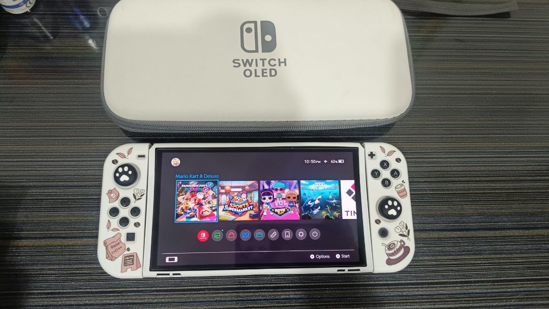 Nintendo switch oled (Category: Nintendo) located in Angeles City. Submitted by jessielync42399 (Listing ID 1379298333, Image 2). Description: Nintendo switch oled 64gb internal / 128gb card slot Jailbreak with working tinfoil Complete accessories and box Location angeles city pamp..