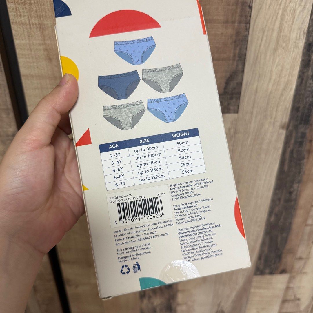 Not Too Big Bamboo Boy Briefs Underwear 5 Pieces (Category: Babies & Kids Fashion) located in Singapore. Submitted by mumandbebe (Listing ID 1379244637, Image 3). Description: Retails $25 https://tinyurl.com/3eadc8r5 Brand new in box size 4-5Y NO TRADES NO NEGO.