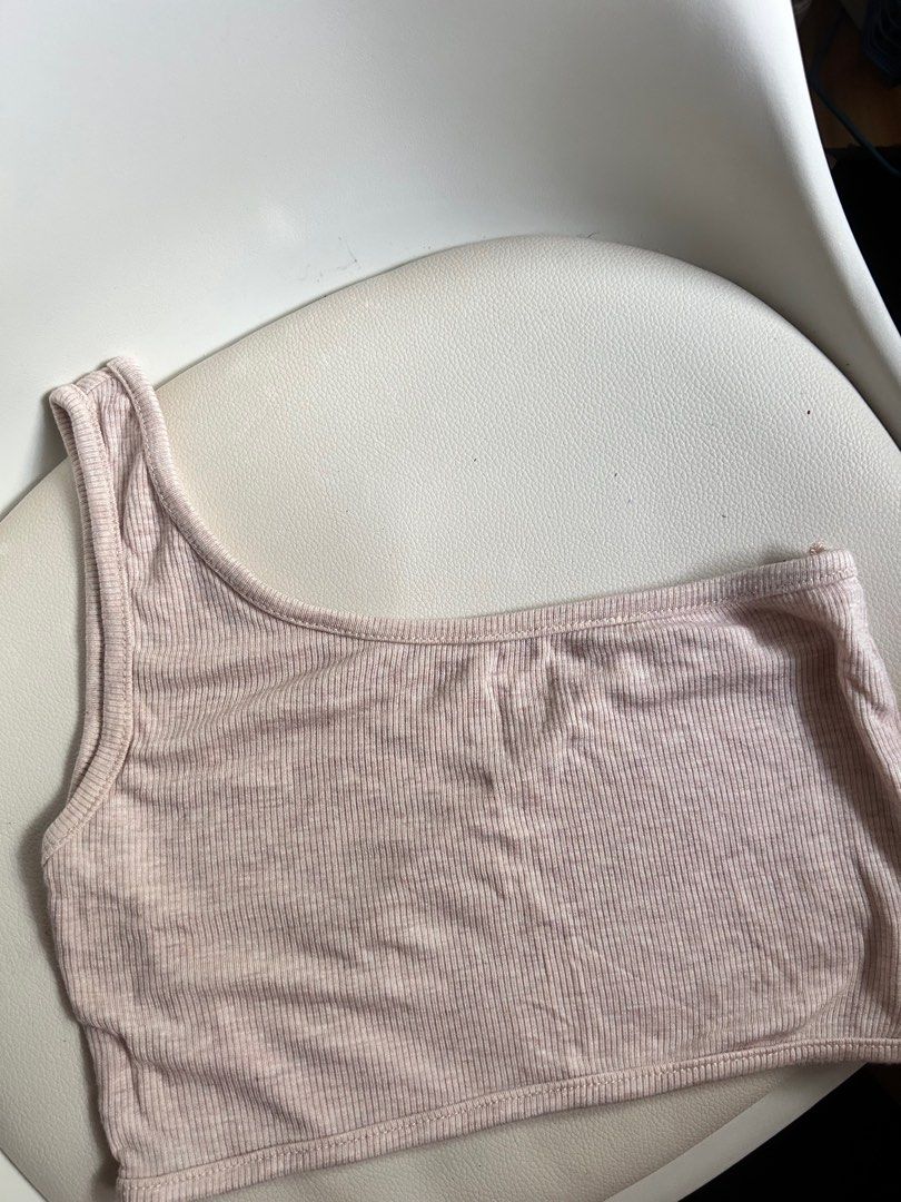 One sided Beige Sexy Top (Category: Sleeveless) located in Taytay. Submitted by aleyy_ (Listing ID 1379231470, Image 1). Description: Only used once Medyo manipis Perfect as summer top Small to Medium .