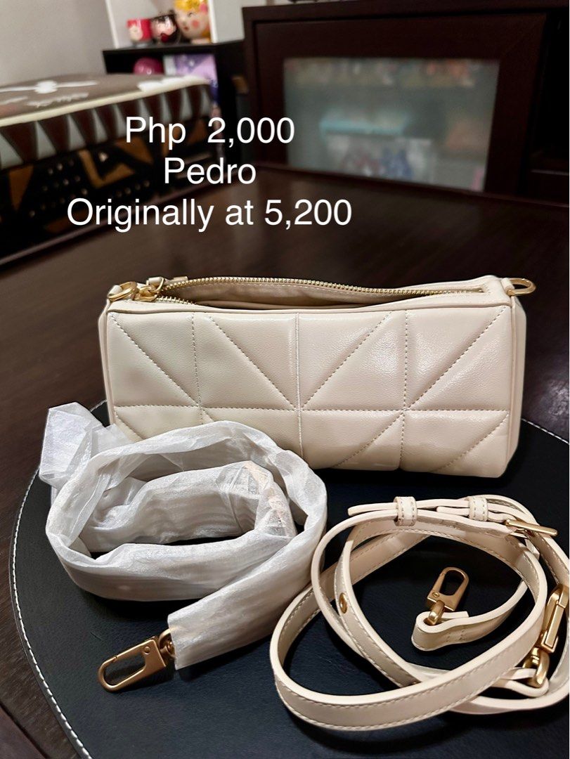 Pedro Brand (Category: Luxury Bags & Wallets) located in Quezon City. Submitted by spatio (Listing ID 1379264513, Image 1). Description: Pedro Bag. Pedro like charles and keith is a member of the Bench Group. Cream. With short and long handles. Like new. Used once. Nice for night outs and Sunday gala. .