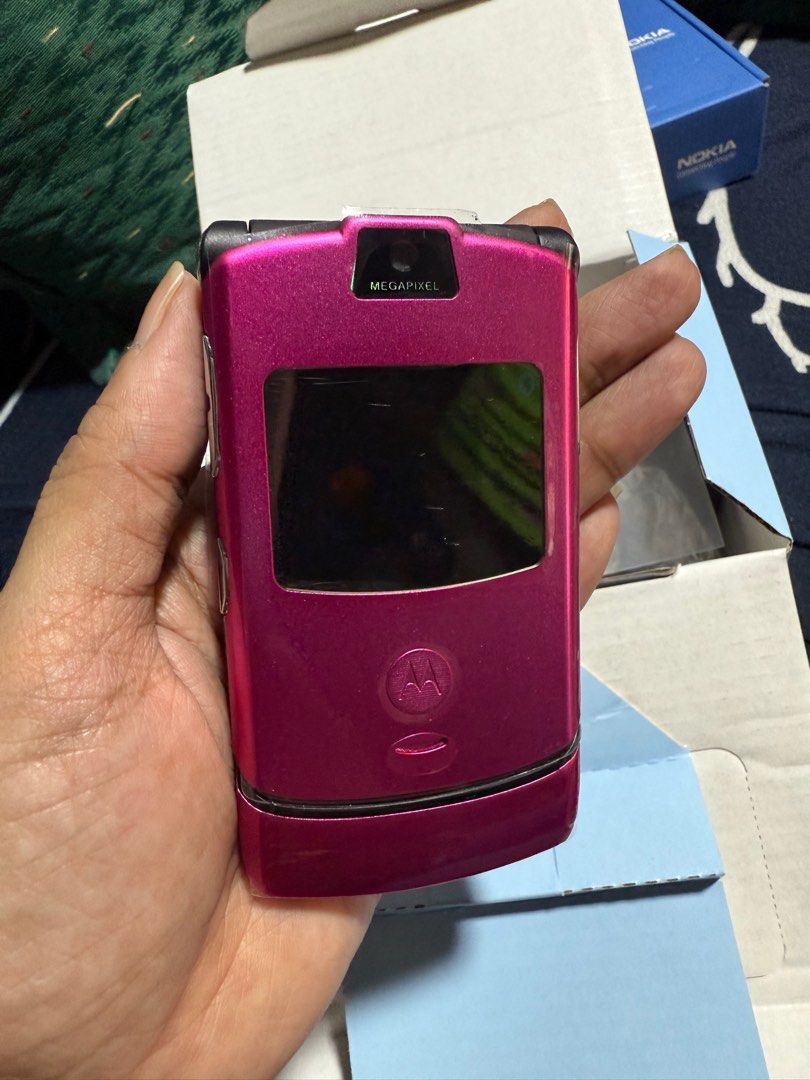 pink motorola v3 (Category: Early Generation Mobile Phones) located in Quezon City. Submitted by auspv_collections (Listing ID 1378337205, Image 1). Description: 📱VINTAGE PHONES 💯 ONHAND Vintage Cellphone Units 👍🏼 Available as of July 2025 📍nokia 3310 - 2,500 (blue) 📍nokia 6600 - 3,500 (black) 📍nokia 6510 - 2,500 (gray, pink) 📍nokia 8250 - 2,500 (slver, red, blu) 📍nokia 5310 - 2,500 (blue) 📍nokia N70 - 3,000 (silver) 📍nokia 6100 - 2,50