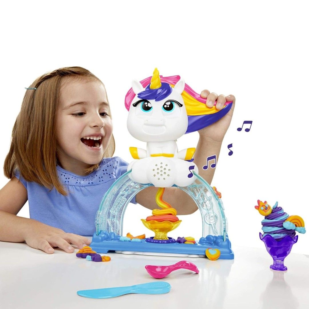 Play-Doh tootie unicorn (Category: Kids Toys) located in Paranaque City. Submitted by daniertoystore (Listing ID 1379127581, Image 2). Description: Meet Tootie the Magical Ice Cream Maker: This Electronic unicorn toy can make your wackiest ice cream dreams come true; get giggling with hilarious Play-Doh ice cream poopin' action Silly Sounds and Motion: We don't call her Tootie for nothing when you lift and lower her mane to make play ice cream, s