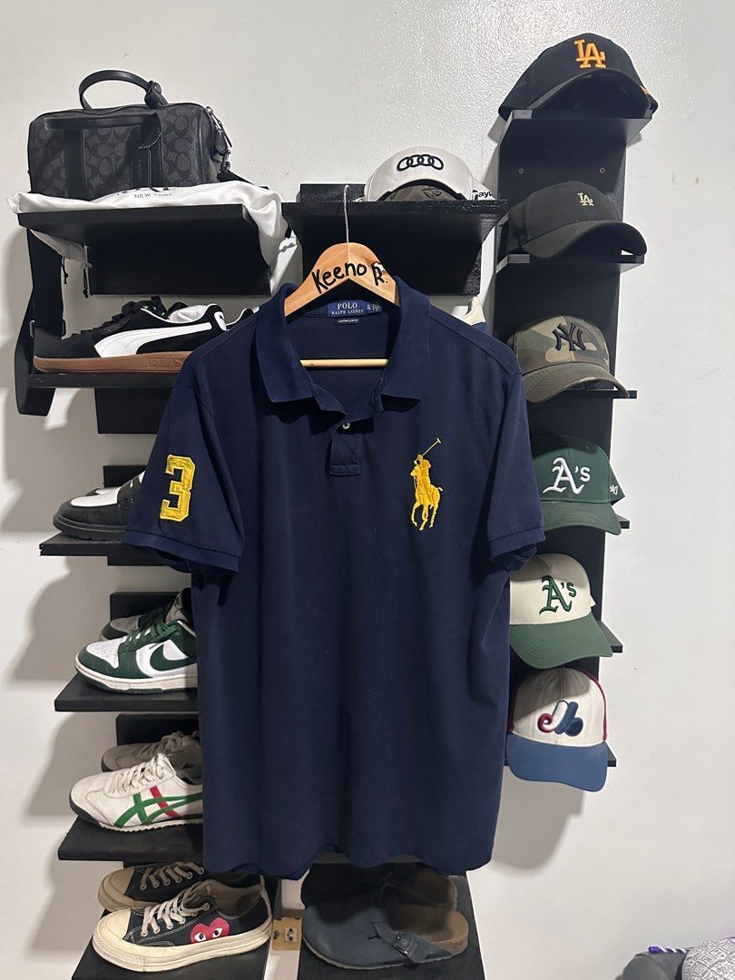 Ralph Lauren big Pony navy blue (Category: Tshirts & Polo Shirts ) located in Cabanatuan. Submitted by keenows (Listing ID 1379241689, Image 1). Description: Ralph Lauren big pony Navy Blue Good condition XL on tag 22X29 8.5-9/10 color rate ISSUE: slight discoloration (see pics) 500+sf firm.