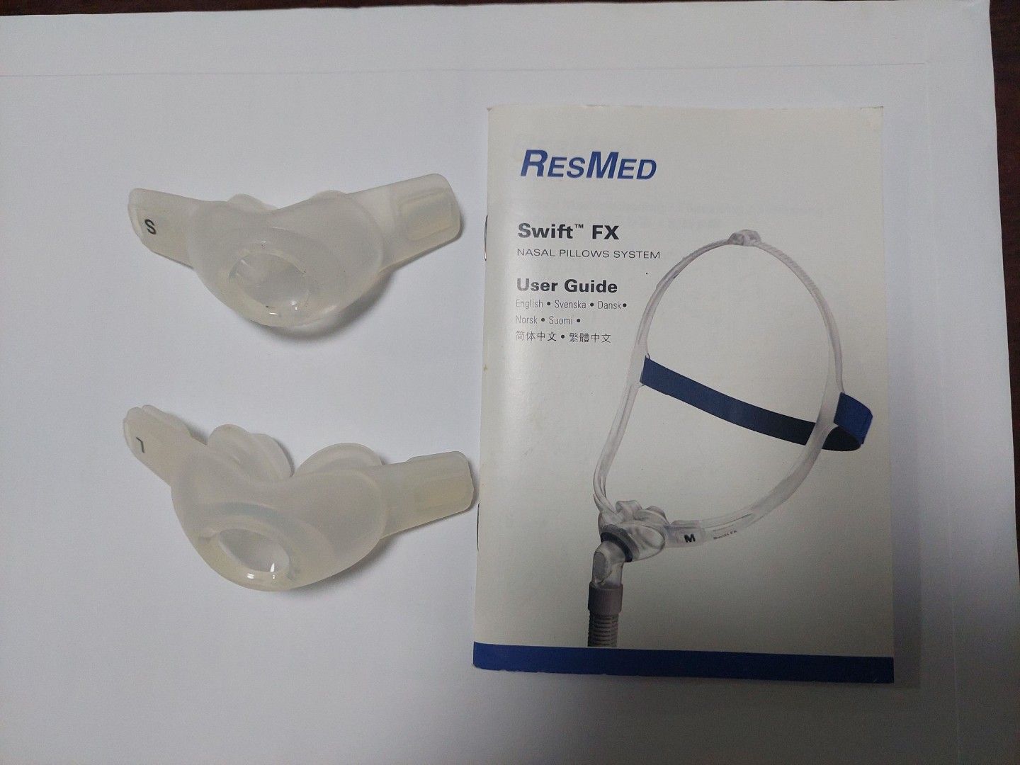 ResMed Swift FX CPAP Nasal Pillows (Category: Medical Supplies & Tools) located in Singapore. Submitted by gbywinnie (Listing ID 1378831616, Image 1). Description: ResMed Swift FX CPAP nasal pillows (sizes L and S). All items are in excellent condition. Price is for per piece.