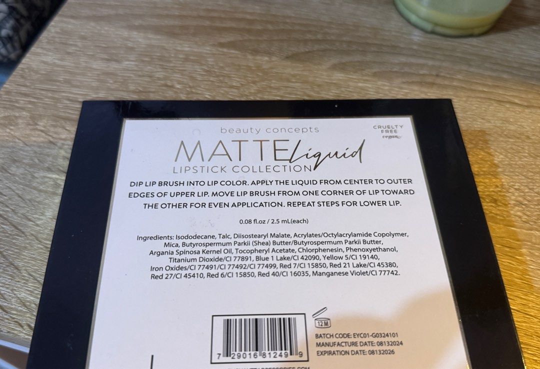 5 PCS Beauty Concepts Matte liquid lipstick (Category: Makeup) located in Quezon City. Submitted by bealea2 (Listing ID 1379425929, Image 3). Description: Brand new and sealed! Bought from the US.