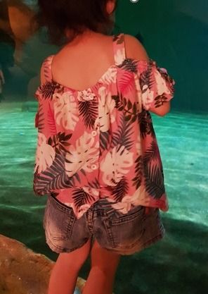 由 cusack313 (刊登 ID 1379364438，圖片 1) 提交，位於 新北市 (New Taipei) 的 女童度假風露肩上衣 (類別：嬰兒及兒童流行時尚)，說明： 尺寸 : 3歲適穿 2歲偏大 (如照片小女生) 無髒汙 配一件白色小短褲或是牛仔短褲就很好看 。