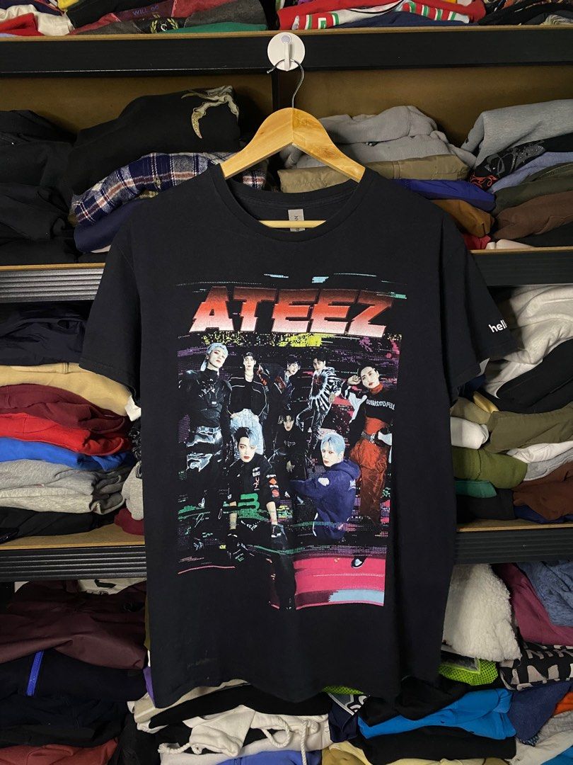Ateez Hello 82 Black Shirt (Category: Tshirts & Polo Shirts ) located in Cavite. Submitted by dracokidstuff (Listing ID 1379508066, Image 1). Description: Ateez Hello 82 Black Shirt Size: Medium Dimes: W20 L27 Very good condition Issue bleach stain 799 plus sf.