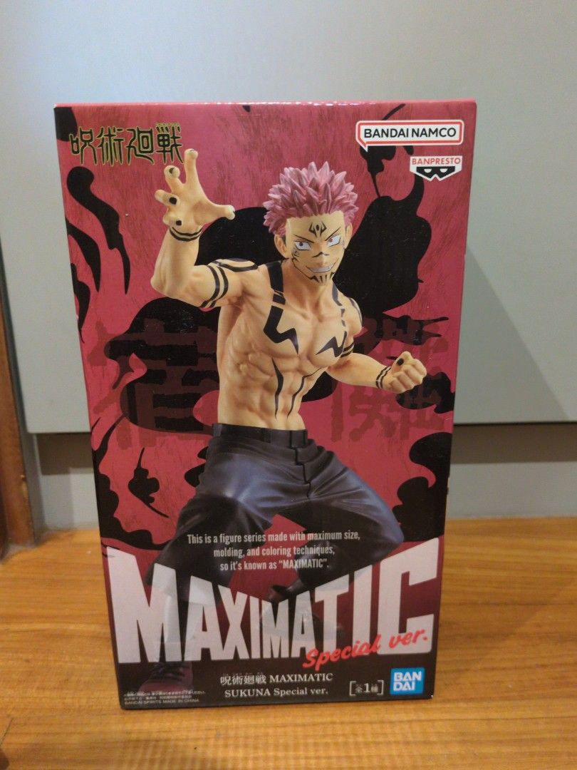 Bandai Namco Maximatic Jujutsu Kaisen Sukuna Figurine Special Version (Category: Toy Figures) located in Singapore. Submitted by shanenathanaugustin (Listing ID 1379475015, Image 1). Description: Brand new figurine untouched.