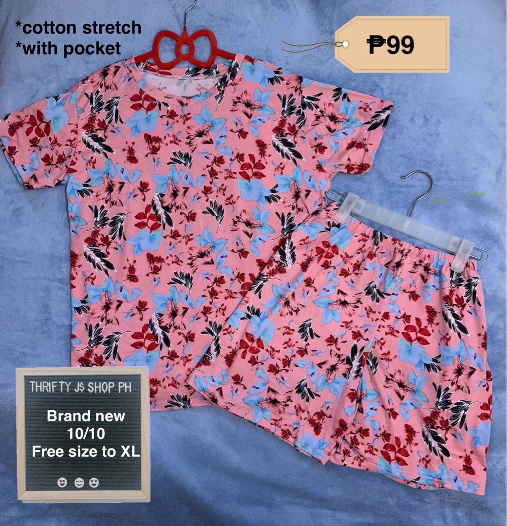Brand New Terno Pambahay (Category: Sets or Coordinates) located in Santa Rosa. Submitted by thriftyjs (Listing ID 1379416030, Image 3). Description: BRAND NEW PAIRED TEES & SHORTS and SUMMER DRESS Size: Free Size up to XL Price: ₱99-₱129 10/10 Condition Details are in the photos Location: Sta. Rosa, Laguna MOP: Gcash MOD: J&T DM us with a SCREENSHOT of your orders or inquiries.