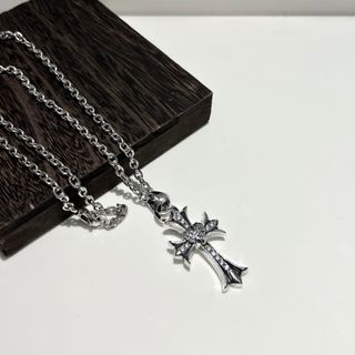 Chrome Hearts克羅心寶藏愛心水滴十字架帶鑽吊墜項鍊64222193840515110