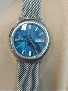 Citizen Automatic, star automatic watch, 35.50mm diameter, blue meteorite dial, working properly, woven strap.64226598871555110