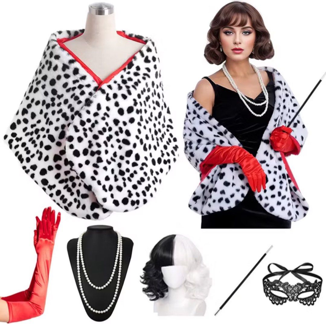 Cruella Costume (Category: Announcements) located in Kuala Lumpur. Submitted by shop.preloved.miss (Listing ID 1379341763, Image 1). Description: dress (Size Xs-M) pinggang 28 can fit tapi sempit sikit, i pinggang 26/28 mcm tu. cloak ✅ 5 set cruella ✅ Guna sekali je for Dinner ✅ Real price boleh tgk kat apps oren 😆 dress i include je ,bagi murah sbb tak guna .. New ✅ Guna sekali je ✅.
