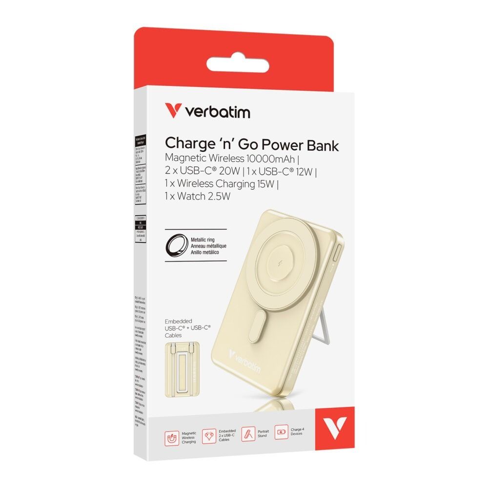 🔥全新行貨現貨🔥Verbatim Charge‘n’Go Power Bank Magnetic Wireless Charging 5-in ...
