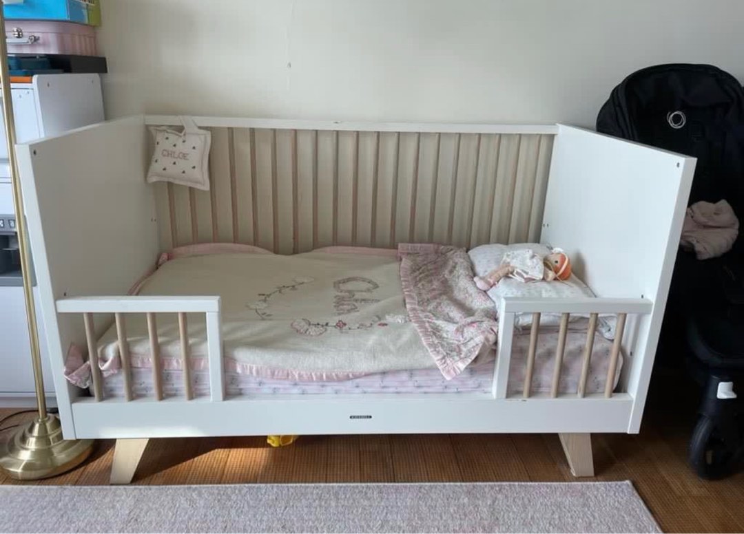 White Wood Toddler Bed & Cot , Babies & Kids, Baby Nursery & Kids ...