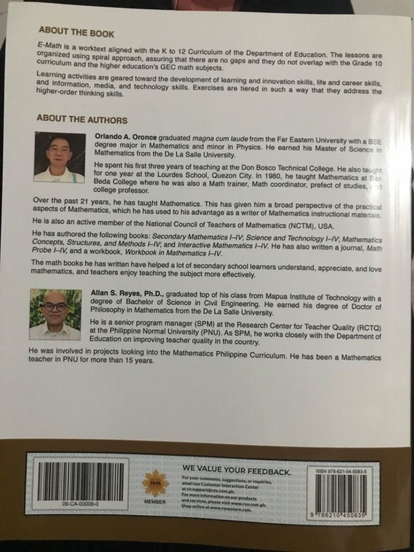 GRADE 11, General Mathematics (GenMath) E-MATH Textbook REX Second ...