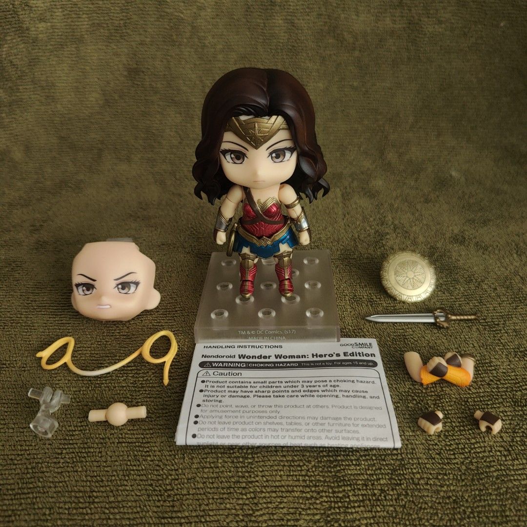 (GSC) Good Smile Company ABS PVC Nendoroid Action Figure | Wonder Woman Movie (2017) - Wonder Woman (Hero's Edition) #818 (Category: Toys & Games) located in Singapore. Submitted by femscout (Listing ID 1379356034, Image 1). Description: 🔹Condition: Like New, No Box 🔹Includes: All Accessories + Manual 🔹Open to Trades ✅ 🔸Meetups: Kaki Bukit MRT (DT28) 🔵 Kembangan MRT (EW6) 🟢 Marine Terrace MRT (TE27) 🟤 🔸Tracked Mailing: +$2.00 📫.