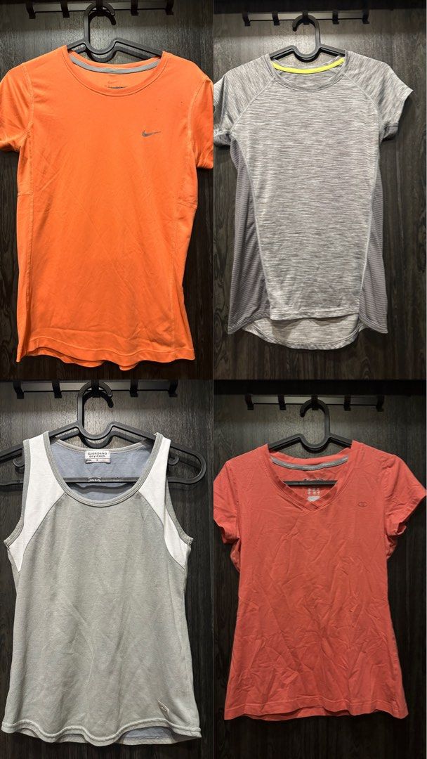 H&M Gray Sports Top (Category: Activewear) located in Manila. Submitted by cnik8 (Listing ID 1379427285, Image 3). Description: H&M Sports Top -light material -must be bought with another item so that total is minimum P300 -Take all 4 tops (all small size) in 3rd photo for P450 .