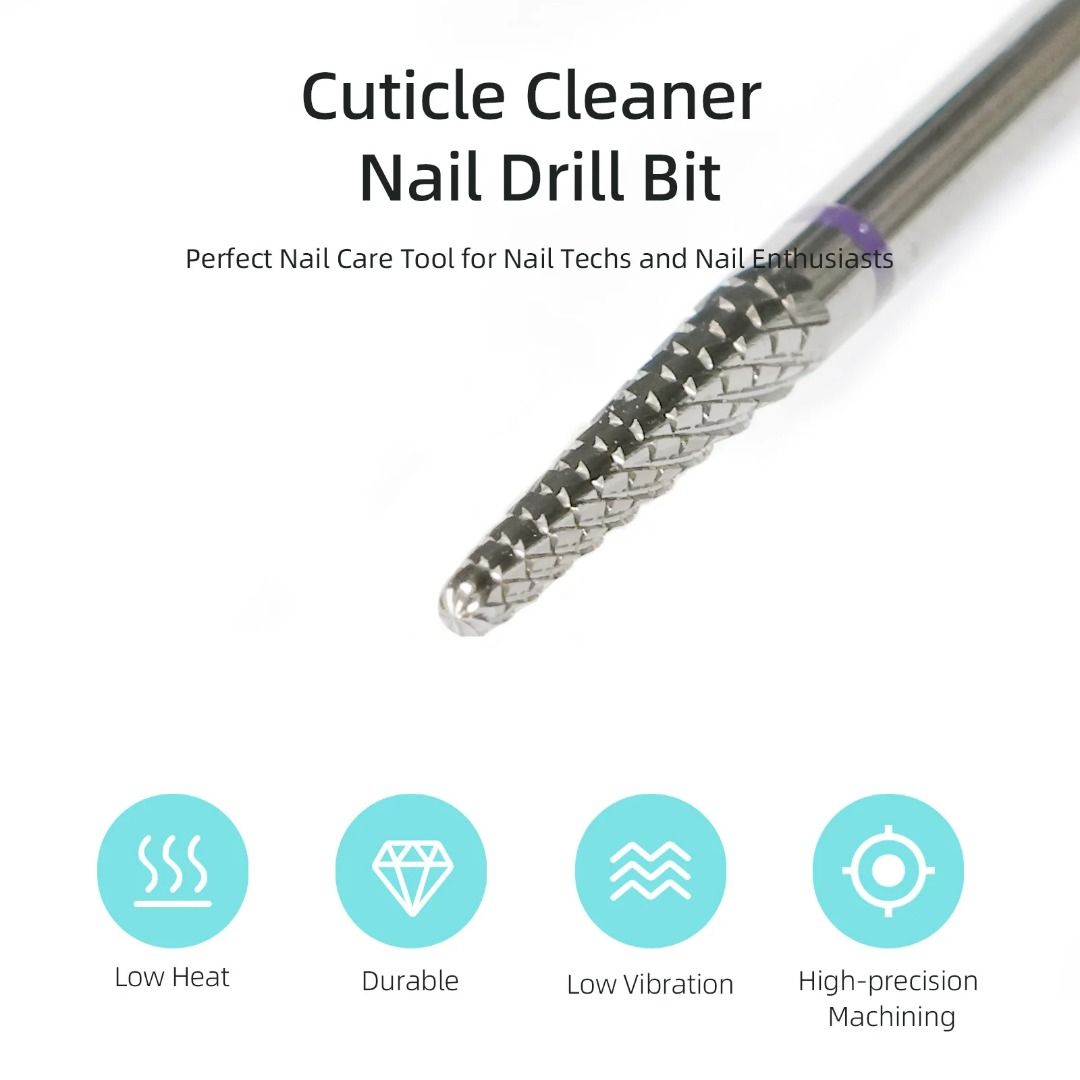 HYTOOS Small Cone Cuticle Clean Nail Drill Bits 3/32 Conical Carbide ...