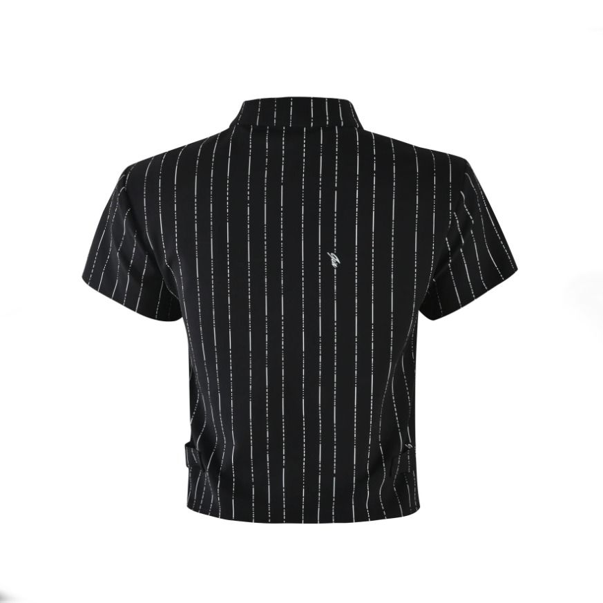i.am.gia FRAN TOP (Category: Others Tops) located in Valenzuela. Submitted by sheenstation (Listing ID 1379444826, Image 2). Description: I.AM.GIA FRAN TOP •Black corset style top featuring pinstripe print with custom 'GIA' logo detailing throughout Exclusive I.AM.GIA All over print - Designed in house by our design and graphics team •Cropped length and tailored silhouette •Capped short sleeves •Featuring mock neck silhouette trimmed with snap bu