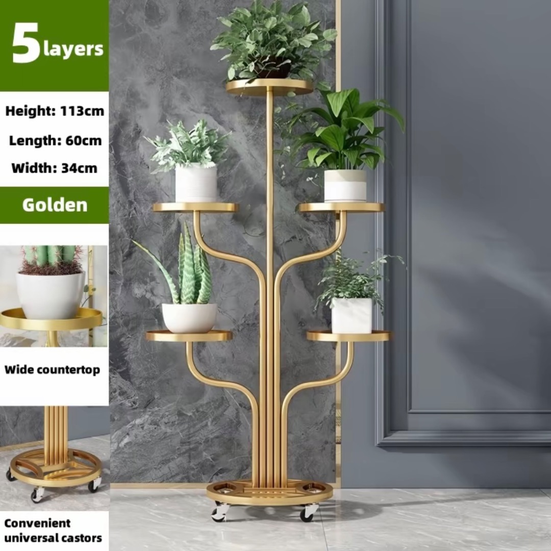 Indoor Plant Pot Rack | Gold Plant Stand | Flowerpot Display Rack ...