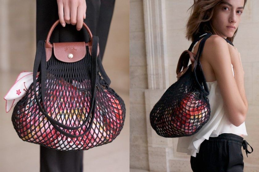 LONGCHAMP Le Pliage Filet Large Mesh Bag (Category: Luxury Bags & Wallets) located in Bacolod City. Submitted by usedbyc (Listing ID 1379490623, Image 2). Description: LONGCHAMP Le Pliage Filet Large Mesh Bag (Large size using the old sizing names) Color Black Brandnew with tags Guaranteed Original Inner cloth not included Php 5,500 only.