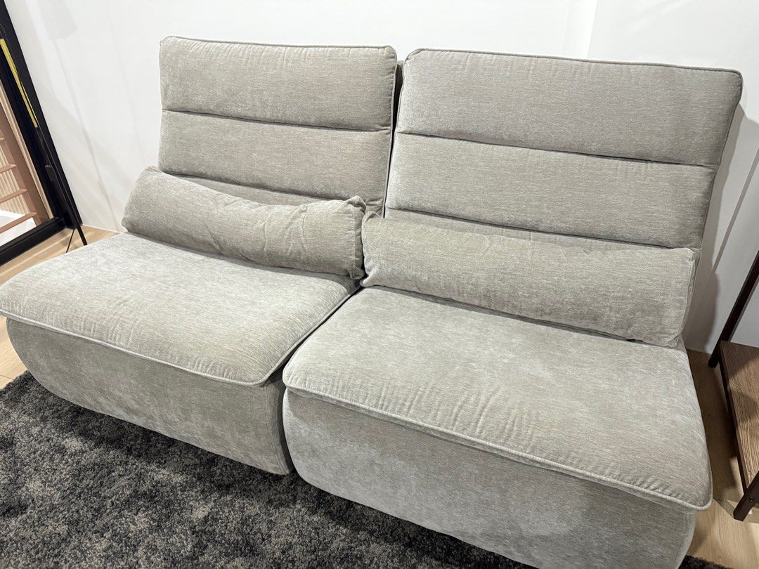 Lounge couch (2 pcs) (Category: Sofas) located in Quezon City. Submitted by thirtyfinds (Listing ID 1379478629, Image 2). Description: Bought it last January 25 at All Home QC for 35k (2pcs) RFS: will change to recliners.