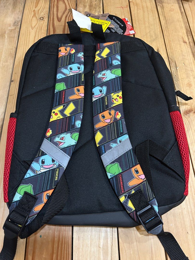 Pokemon backpack (Category: Other Babies Going Out Needs) located in Lipa City. Submitted by lifestyled (Listing ID 1379379107, Image 3). Description: Brand new with tags 2024 New lightweight backpack w/ outer zip pocket, 2 red mesh side pockets, pokeball, main area zipper opening, inside large sleeve pocket w/Pokémon & friends on it, inside main large compartment, adjustable straps w/Pokémon on it, 360 highly visible reflective strips, supports 