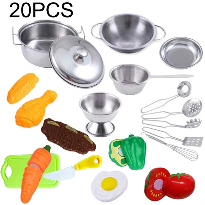 Realistic Stainless-Steel Pots and Utensils - Cutting Fake Food and ...