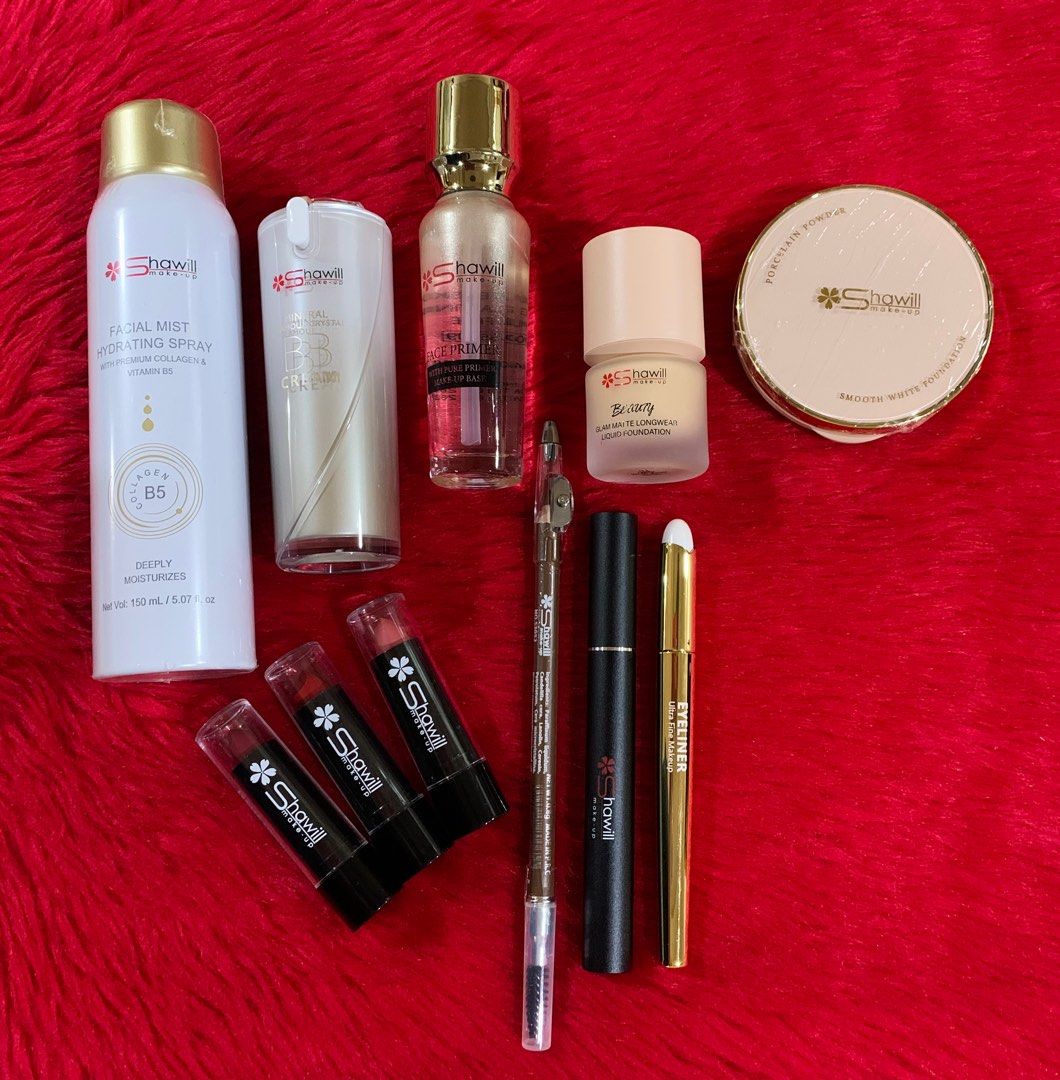 Shawill Make Up Set (Category: Makeup) located in Quezon City. Submitted by jaianaapura (Listing ID 1379519918, Image 1). Description: All authentic, brandnew and high quality. Includes: Shawill primer Shawill Foundation Shawill bb cream Shawill porcelain powder Shawill liquid eyeliner Shawill Mascara Shawill Eyebrow pen Shawill 3in1 Lipstick Location: Project 4 cubao qc .