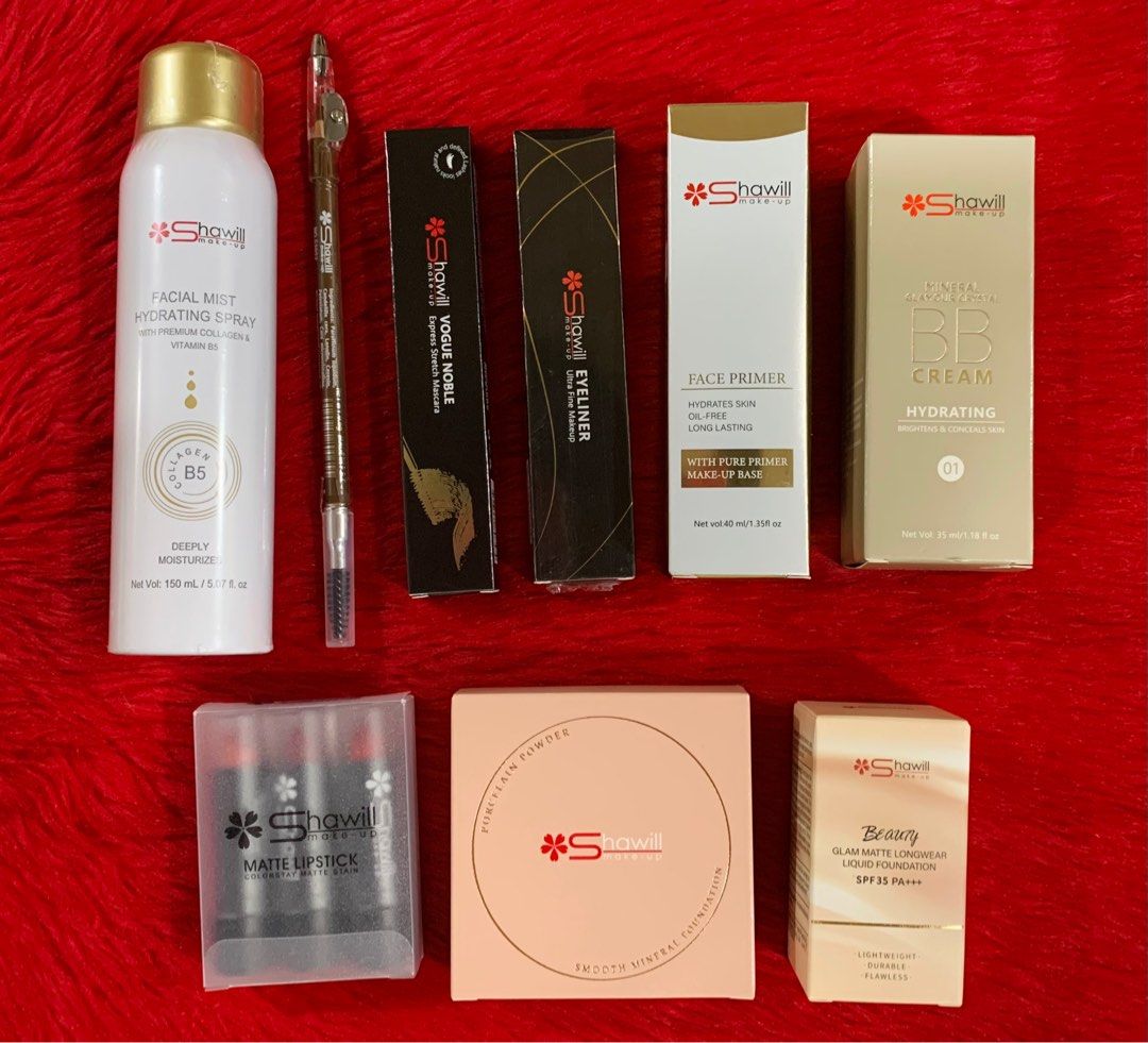 Shawill Make Up Set (Category: Makeup) located in Quezon City. Submitted by jaianaapura (Listing ID 1379519918, Image 2). Description: All authentic, brandnew and high quality. Includes: Shawill primer Shawill Foundation Shawill bb cream Shawill porcelain powder Shawill liquid eyeliner Shawill Mascara Shawill Eyebrow pen Shawill 3in1 Lipstick Location: Project 4 cubao qc .