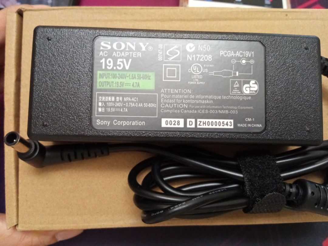 Sony laptop charger (Category: Laptops & Notebooks) located in Mandaluyong City. Submitted by richardolshoppe (Listing ID 1379451287, Image 1). Description: for sony vaio and sony television tv charger like bravia etc.