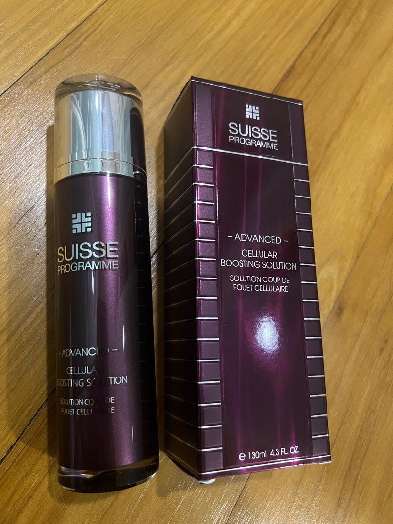Suisse Programme Advanced cellular boosting solution (Category: Face Care) located in Shah Alam. Submitted by ncf926 (Listing ID 1379488338, Image 1). Description: 1 x 130ml Suisse Programme Advanced Cellular Boosting Solution • Condition: 99% full • Expiry Date: October 2027 • Reason for Selling: Idle, unused • Packaging: Will post out with original Sasa box 1 x 130ml Suisse Programme Advanced Cellular Boosting Solution • 状态： 99%满 • 有效期： 2027 年 