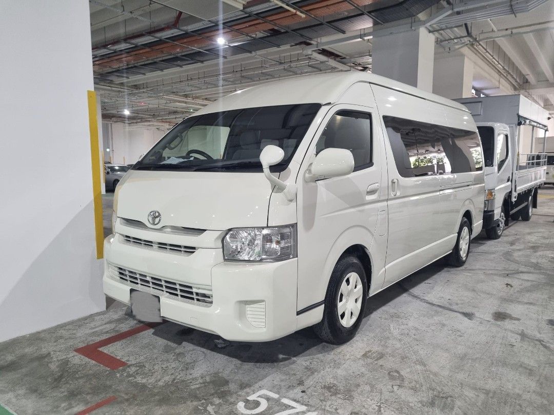 Toyota Hiace High Roof Diesel 3.0 GL Bus [Euro VI] (A) (Category: Used Cars) located in Singapore. Submitted by smithv7469 (Listing ID 1379477402, Image 1). Description: Standard vehicle, trustworthy, good condition, basic amenities, automatic doors, and low-cost repairs. Functional usage. A prudent investment for future renewal COE..