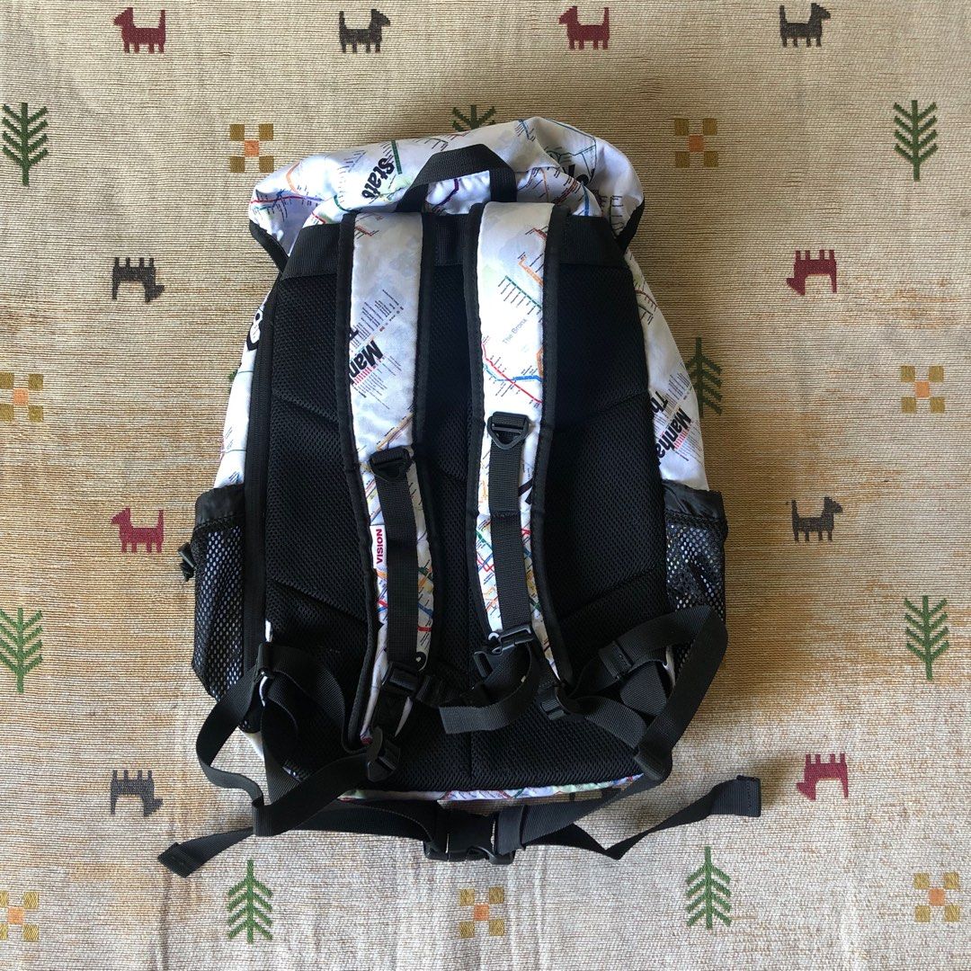 Vision Streetwear Skate Bag (Category: Backpacks) located in Malaybalay. Submitted by haulsome (Listing ID 1379329813, Image 2). Description: Vision Street Wear Skatebag -Rare Print Pattern, Manhattan Map -32L capacity -No flaws -Comes with free Vision T shirt 2000 php, shipping fee not included.