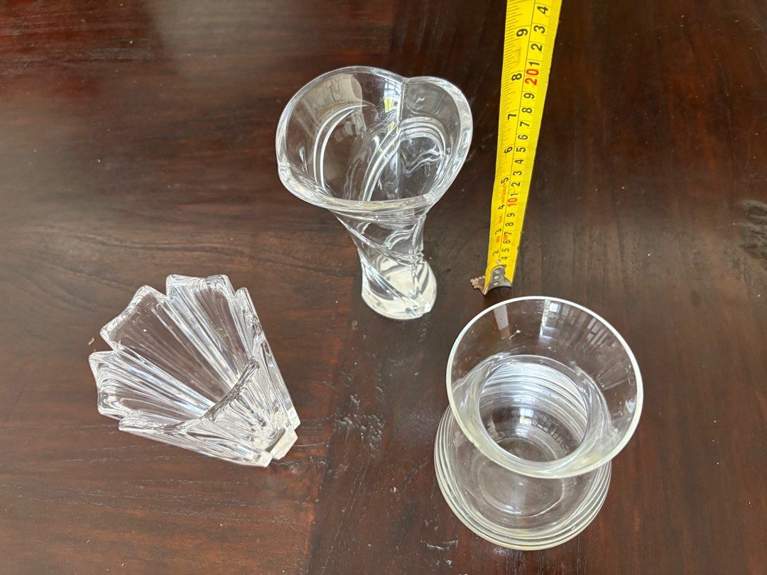 3 Crystal Vases