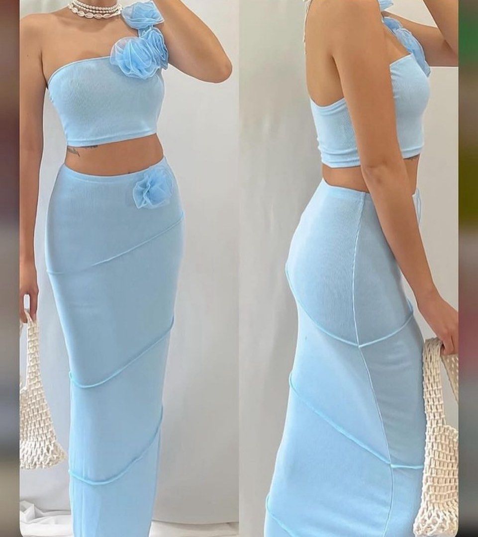 🫧 baby blue summer set (Category: Sets or Coordinates) located in Cebu City. Submitted by chu00088 (Listing ID 1379644728, Image 1). Description: selling for half the price! purchased from trendency fits s-m cotton knit fabric! .
